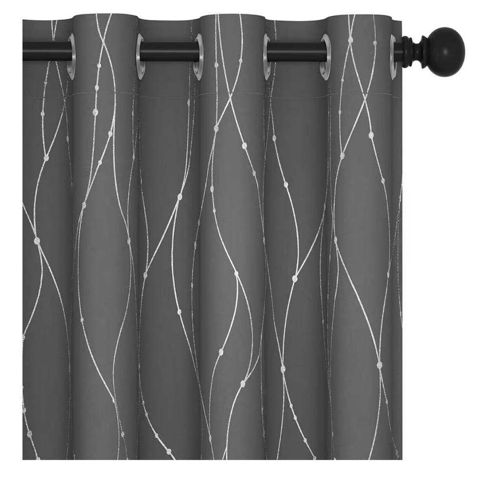 Elegant Gray Patterned Curtain